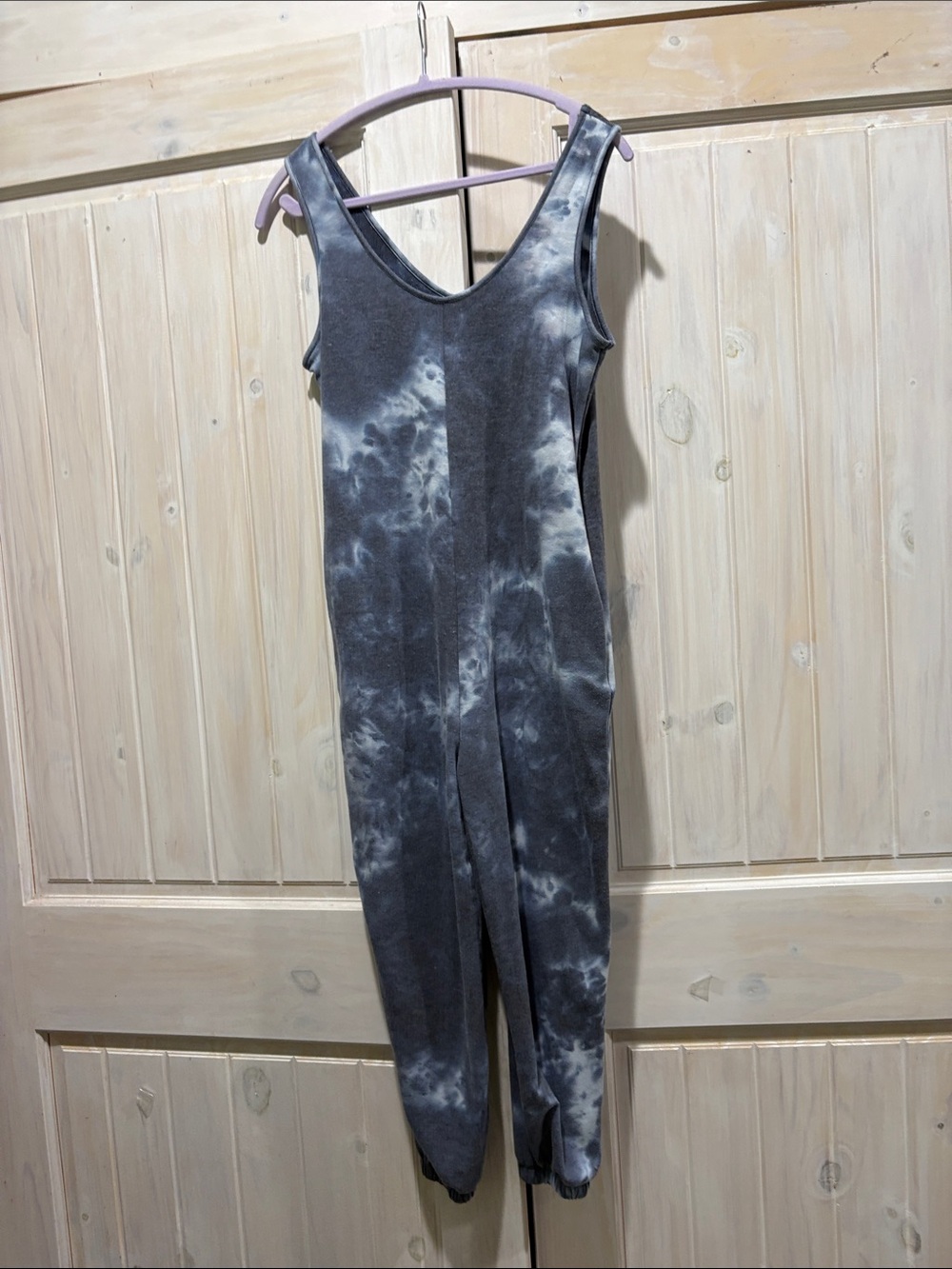 21 Saints Sleeveless Tie-Dye Jumpsuit in Blue